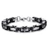 Dominador Moda Europeia e Americana Masculina Aço Titânio Corrente Imperial Pulseira Imperial Aço Inoxidável Fivela Quadrada Pulseira Cubana Venda Direta da Fábrica