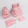 Bolsa de Almacenamiento para Viaje de Sarga Juego de Ocho Piezas Organizador de Clasificación de Ropa para Maleta Juego de Bolsas de Almacenamiento para Viaje Juego de Ocho Piezas