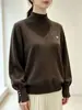 Suéter Andy de veludo de duas peças com gola alta parcial para mulheres, camisa base engrossada para outono e inverno com botões estilosos nos punhos