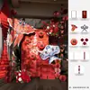 Nueva decoración de habitación de bodas estilo chino, accesorios para sesión de fotos para la sala de estar de la nueva casa, soporte de tablero KT para hotel, bata de mañana para la novia, artículos decorativos
