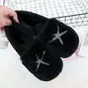 Zapatos peludos versátiles y modernos para mujer, Ropa exterior de invierno, Zapatos tipo gorro, Zapatos perezosos estilo celebridad de internet, Zapatos de algodón cálido de terciopelo grueso para mujeres embarazadas
