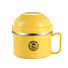 Taza de acero inoxidable para comida rápida con tapa tazón grande para fideos instantáneos tazón para dormitorio estudiantil juego de palillos lonchera para adultos lonchera térmica