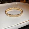 Pulsera Geométrica Abierta Incrustada con Diamantes, Lujo Ligero, Gama Alta, Pulsera de Moda Personalizada, Elegante, Simple y Versátil para Mujer
