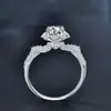 Anillo de Ramo de Corazones de Plata de Ley S925 Estilo Ins Anillo Personalizado de Moissanita Joyería de Plata Cerrada Anillo de Boda