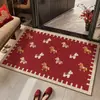2026 Año Nuevo Año del Caballo Felpudo Rojo para Puerta de Baño Alfombrilla de Baño Absorbente Antideslizante Alfombra para Baño del Hogar