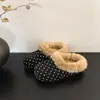 Chinelos de Cabeça Fofos com Bolinhas Francesas para Mulheres Estilo Outono/Inverno 2026 Uso Externo Solado Grosso Slip-on Pessoa Preguiçosa Birkenstock Sapatos Fofos