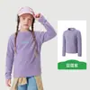 Camiseta infantil de manga comprida KK Tree, camiseta básica para meninos, top casual moderno com gola redonda para meninas, Classe A, novo modelo primavera e outono 2026