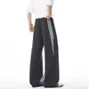 Coleção Outono 2026: Calça de Moletom Reta com Três Listras, Corte na Parede Sem Sombra, Tamanhos M-5XL, HK26967-Especial P35