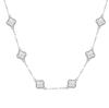 Collar de trébol de la suerte de moda en plata esterlina S925, flor de coche, artesanía, flash, cadena de clavícula para mujer, fábrica en vivo, venta al por mayor