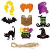 Nuevo Producto Transfronterizo Decoración de Halloween Etiqueta de Bruja Colgante de Murciélago Colgante de Regalo Festival Fantasma Etiqueta de Halloween
