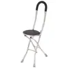 Muletas para Personas Mayores, Sillas Bastón, Muletas Multifuncionales de Cuatro Patas con Asiento, Antideslizantes, Caminar con Asistencia de Potencia, Muletas Plegables para Sentarse