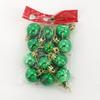 Bola redonda de plástico brillante galvanizada para decoración de árbol de Navidad, colgante de 3 cm x 12 cm, bolsa de polipropileno, venta al por mayor