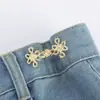 Hebilla de Cintura en Forma de Corazón Hebilla de Nudo Chino Par Hebilla de Metal Sin Costura Sin Clavo Botón Herramienta Reductora de Cintura para Jeans