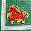 Año Nuevo Año del Caballo Rojo Pegatinas de Tela Parches para Ropa Accesorios Decoración Hecha a Mano DIY Accesorios Venta al por Mayor