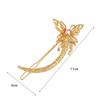 Horquilla de arco china con resorte, nueva, con retención de color, mariposa dorada, diamantes de imitación, hebilla de rana, clip de resorte para la cabeza, venta al por mayor