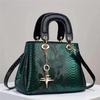 [Bolsa Feminina Shichen] 2025 Nova Moda Bolsa de Couro com Estampa de Cobra Grande Capacidade Couro Macio Comércio Exterior Casual Bolsa de Ombro