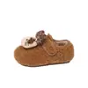 Zapatos Peludos Estilo Coreano para Niñas 2026 Invierno Nuevos Estampado de Leopardo Gato KT Zapatos Cálidos de Algodón con Felpa para Niños Mocasines para Bebé Niña