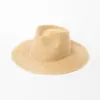 Moda Casual Nueva de Primavera y Verano Sombrero de Paja Lafitte Tejido a Mano Teñido Ala Ancha Jazz Sombrero de Sol para Playa al Aire Libre
