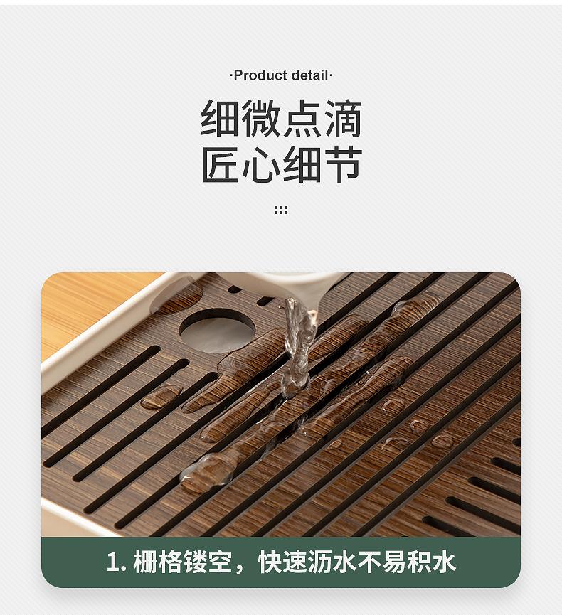 日式干泡茶盘家用简易木制双层沥水盘沥水板茶具茶杯水