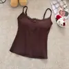 Chal de Tirantes con Diseño de Botones para Mujer Versátil con Almohadillas de Sujetador Incorporadas Adelgazante Favorecedor Se Puede Usar por Fuera Hermosa Espalda Capa Interior Top Cómodo