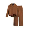 2026 Ropa Infantil Europea y Americana Primavera Nueva Moda Camisa Holgada de Manga Larga con Pliegues en la Espalda Pantalones de Pierna Ancha Conjunto Casual