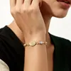 Joias Transfronteiriças Europeias e Americanas Novo Estilo Corrente de Ouro Pingente de Cauda em Forma de Coração 6mm Pontos Rosa Cravejado com Strass Retrato Pingente Cruz Pulseira