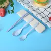 Juego de Tres Piezas de Vajilla de Paja de Trigo Plástico Cuchara, Tenedor y Palillos Creativos Juego de Vajilla con Tapa Vajilla Portátil Venta al por Mayor