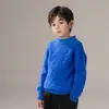 Suéter de cachemira trenzado de lana pura para niños medianos y grandes, otoño e invierno, cuello medio alto, suéter grueso para bebés, niños y niñas