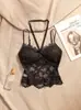 Nueva Ropa Interior sin Aro con Almohadilla en el Pecho Estilo Spice Girl Encaje con Tirantes Colgantes Belleza Sexual Chaleco que Envuelve la Espalda y el Pecho Salida de Fábrica