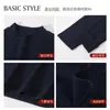 Camiseta térmica de manga larga de doble cara cepillada con cuello medio para hombre, nueva capa interior térmica de otoño e invierno