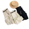 ¡Pantalones estilo lino Old Money! Cinturón Tejido de Sarja Tencel Lino Pantalones de Nueve Puntos Verano Delgados Casuales para Mujer H052004