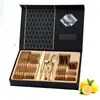 Juego de cubiertos de acero inoxidable de 24 piezas - Cuchillo para carne - Caja de regalo