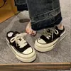 Medias pantuflas de lona para mujer para el verano de 2026, nueva sensación viral de moda, zapatos de mujer sin talón de alta gama con suela gruesa para aumentar la altura