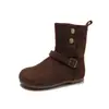 Botas de Meia-Canela Estilo Coreano para Meninas Maillard Outono/Inverno 2026 Novo Estilo Botas de Couro para Meninas Solado Macio Botas de Moda Duas Vias