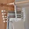 Cabide dobrável para calças, cabide multi-funcional de várias camadas para calças, prendedor de calças mágico sem marca para uso doméstico, ferramenta mágica de armazenamento para guarda-roupa, cabide de calças