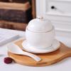 Tazón con Tapa Mini Filo Dorado Nido de Pájaro Olla de Cerámica para Estofado Hotel Porcelana de Hueso Alas Olla Impermeable Estofado Olla Pequeña para Sopa Postre Olla para Vaporizar