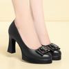 Zapatos de tacón alto de una pieza para mujer, envío directo, adecuados para pasarelas, zapatos Cheongsam, zapatos versátiles sin cordones, zapatos de plataforma impermeables de cuero para mujer