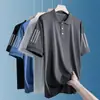 Camisa Polo de Verano Delgada para Hombre Camiseta Transpirable de Seda Helada de Manga Corta para Hombre Camiseta Casual Suelta de Media Manga de la Suerte para Hombre