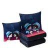 Almohada Cálida Colcha Doble Propósito Almohada Colcha de Oficina Invierno Coral Fleece Colcha para Descanso en el Coche Cojín Almohada para Sofá
