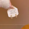 Exquisitos Aretes Geométricos con Microincrustaciones para Mujer, Estilo de Lujo Ligero de Nicho de Gama Alta, Aretes Pequeños de Perla, Accesorios para Orejas Elegantes y Graciosos