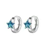 Pendientes de Estrella de Cinco Puntas Azules para Mujer, Pendientes Personalizados Estilo Coreano, Pendientes de Nicho de Moda Estilo Ins