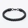Pulsera Cubana de Acero Inoxidable Hip-Hop Transfronteriza, Pulsera Pulida por Ambos Lados, Pulsera de Acero de Titanio Estilo Punk de Alta Gama para Hombres y Mujeres