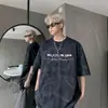 Camiseta Americana Tie-Dye de Manga Corta para Hombre Verano 2025 Nuevo Estilo Duffy Guapo Trendy Marca Pesada Adolescente Suelta Camiseta de Media Manga
