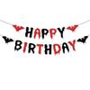 Banner Decorativo de Fiesta de Cumpleaños de Halloween Transfronterizo Bandera de Araña Murciélago Arte Latte Bandera Decorativa de Halloween