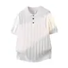 Camisa Polo de Manga Corta Tejida Camiseta para Hombre Cuello Solapa Patrón de Hueso Estilo Old Money Verano Amazon Talla Grande Factory al por Mayor Transfronterizo