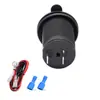 Encendedor de Cigarrillos Modificado para Coche y Barco, Toma de Corriente con Fusible DC 12V, Toma Hembra de Alimentación con Cables Rojo y Negro de 60 cm