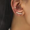 Europeo y Americano nuevo geométrico diamante pequeño simple clip U para hueso de la oreja hojas flor perla aretes set de aretes personalizado