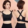 Sujetador deportivo de talla grande con cremallera frontal ajustable, a prueba de golpes, sin aros, ropa interior de yoga con espalda cruzada para mujer