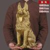 Estatueta de Cão Lobo de Bronze para Prosperidade Doméstica, Artesanato de Cão de Bronze dos Doze Signos do Zodíaco, Decoração de Hall de Entrada de Casa