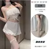 Lencería Sexy, Estilo Pura Pasión, Encaje de Hongo Hueco sin Espalda, Lindo Uniforme de Sirvienta, Traje de No Quitarse, Traje para Coquetear